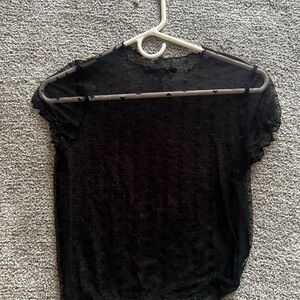 Black Sheer Heart Top